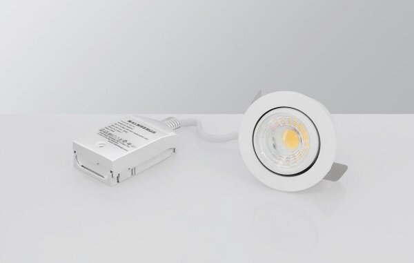 LED Einbauleuchte MD-13, Weiß, Bohrloch 6 cm, 3 Watt, dimmbar, IP44, Ø 7 cm – Malmbergs