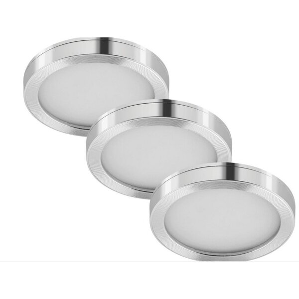 3er-Set Unterbauleuchten, Aluminium, 3x1,8W, Ø 6 cm, für den Festanschluss – Telefunken