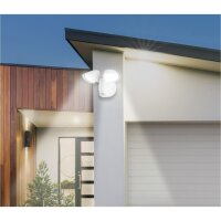 Telefunken  LED Außenlampe 2-flammig Sensor Wandleuchte Bewegungsmelder Weiß
