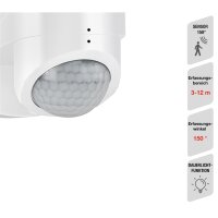Telefunken  LED Außenlampe 20W Sensor Wandleuchte IP44 Bewegungsmelder Weiß