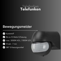 Telefunken  Cork Bewegungsmelder 180° 12m Schwarz