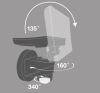 Telefunken  LED Außenlampe 16W Sensor Wandleuchte IP44 Bewegungsmelder Schwarz