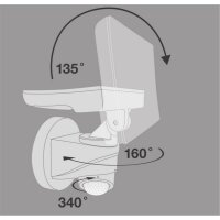 Telefunken  Sensor Strahler LED 16W Außenwandlampe IP44 Bewegungsmelder 150° Eckig Weiß