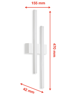 Telefunken LED Außenwandleuchte 8W 2-flammig IP44 Weiß