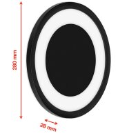Telefunken LED Außenwandleuchte 15W Rund IP44 Schwarz