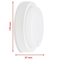 Telefunken LED Außenwandleuchte 12W Bewegungsmelder Rund IP44 Weiß