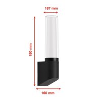 Telefunken LED Außenwandleuchte 8W IP44 Schwarz
