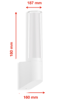 Telefunken LED Außenwandleuchte 8W IP44 Weiß