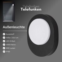 B-Kartonage Au&szlig;enlampe TELEFUNKEN LED Au&szlig;enwandleuchte Schwarz