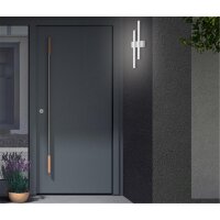 Telefunken  Bonn LED 8W Außenlampe IP44 Außenwandlampe 2-flg. Silberfarbig