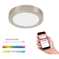 Smarte Deckenleuchte Smart LED, Matt-Nickel, 18 Watt,...