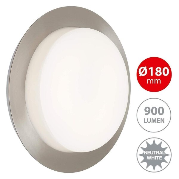 Briloner  Tokio LED Außenlampe IP44 9W Rund Edelstahl