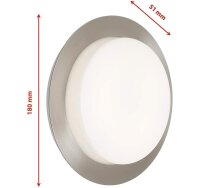 Briloner  Tokio LED Außenlampe IP44 9W Rund Edelstahl