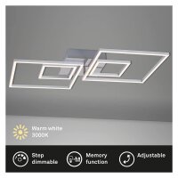 Briloner LED Deckenleuchte Frame Alu Chrom 65x52cm 44W...