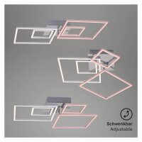 Briloner LED Deckenleuchte Frame Alu Chrom 65x52cm 44W Dimmbar Switch-Dimmer Warmweiß