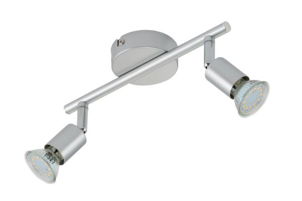 2-flammiger Deckenspot Picco, Titanfarbig, 2x3W, 3000K, schwenkbar, 25,5 x 9,5 cm – Briloner