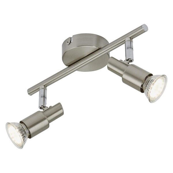 Briloner  One LED Deckenlampe 2-flammig Spot Schwenkbar Strahler Matt-Nickel