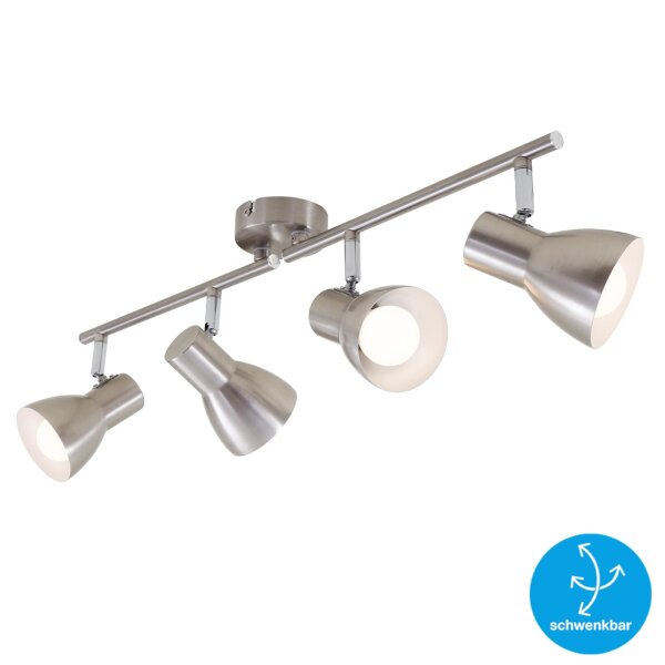 Deckenleuchte Briloner Cup Deckenlampe 4-flammig Spot Schwenkbar Strahler Matt-Nickel