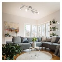 Deckenleuchte Briloner Cup Deckenlampe 4-flammig Spot Schwenkbar Strahler Matt-Nickel