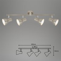 Deckenleuchte Briloner Cup Deckenlampe 4-flammig Spot Schwenkbar Strahler Matt-Nickel