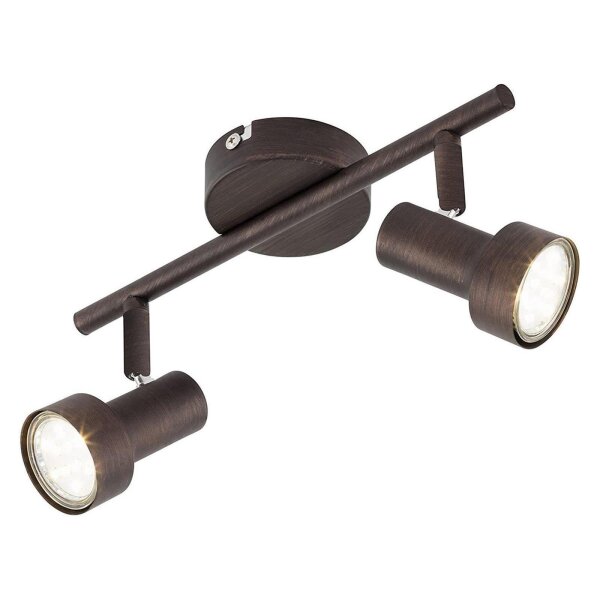 Briloner  Rost LED Deckenlampe 2-flammig Spot Schwenkbar Strahler Kupfer-Antik