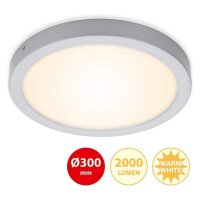 LED Deckenleuchte Fire, Chrom-matt, 21 Watt, 3000K, Ø 30 cm – Briloner