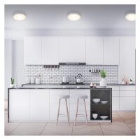 LED Deckenleuchte Fire, Chrom-matt, 21 Watt, 3000K, Ø 30 cm – Briloner