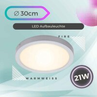LED Deckenleuchte Fire, Chrom-matt, 21 Watt, Ø 30...