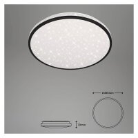 Briloner  Skizo LED Deckenlampe Fernbedienung Dimmbar Sternenhimmel Rund Schwarz