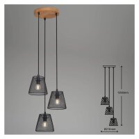 Briloner Taunus Hängelampe 125,5cm 3-flammig Holz Schwarz