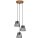 3-flammige Pendelleuchte Taunus, Schwarz / Braun, 3 x E14 max. 40W, Ø 21 cm – Briloner