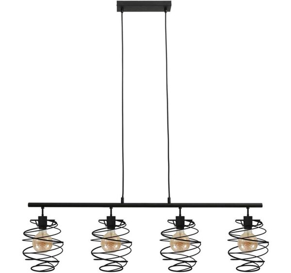 4-flammige Pendelleuchte Swirl, Schwarz, 4 x E27 max. 60W (exkl.), 110 x 130 cm – Briloner