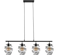 4-flammige Pendelleuchte Swirl, Schwarz, 4 x E27 max. 60W...