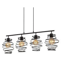 4-flammige Pendelleuchte Swirl, Schwarz, 4 x E27 max. 60W (exkl.), 110 x 130 cm – Briloner
