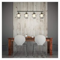 4-flammige Pendelleuchte Swirl, Schwarz, 4 x E27 max. 60W (exkl.), 110 x 130 cm – Briloner