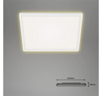 LED Deckenleuchte Slim, Weiß, 22 Watt, RGB, mit Fernbedienung, 42 x 42 x 2,8 cm – Briloner