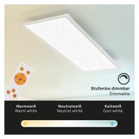 Briloner  Pallas LED Panel Sternenhimmeleffekt Fernbedienung Dimmbar Eckig Weiß