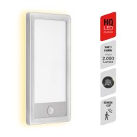 Telefunken LED Außenwandleuchte 16W Bewegungsmelder Backlight-Effekt IP44 Silber