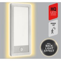 Telefunken LED Außenwandleuchte 16W Bewegungsmelder Backlight-Effekt IP44 Silber