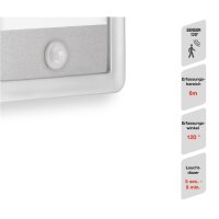 Telefunken LED Außenwandleuchte 16W Bewegungsmelder Backlight-Effekt IP44 Silber