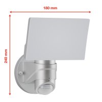 Telefunken  LED Außenlampe 16W Sensor Wandleuchte IP44 Bewegungsmelder Silber