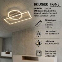 Briloner Frame LED Deckenleuchte Chrom-Alu –...
