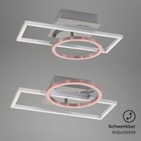Briloner Frame LED Deckenleuchte Chrom-Alu – dimmbar, schwenkbar, 24 W, 1.800 lm, 3.000 K