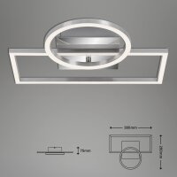 Briloner Frame LED Deckenleuchte Chrom-Alu – dimmbar, schwenkbar, 24 W, 1.800 lm, 3.000 K