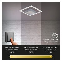 Deckenleuchte Briloner Frame LED Deckenlampe dimmbar über Schalter Eckig