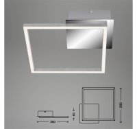 Deckenleuchte Briloner Frame LED Deckenlampe dimmbar über Schalter Eckig