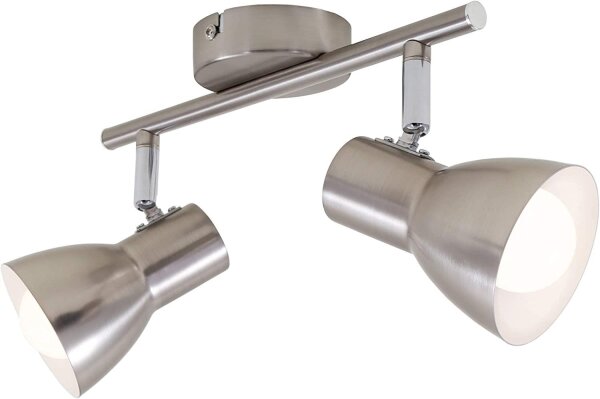 2-flammiger Deckenstrahler Cub, Silber, 2x25W (exkl.), 27,5 x 15 cm – Briloner