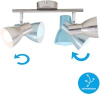 2-flammiger Deckenspot Cub, Silber, 2x25W, E14-Fassung, 27,5 x 15 cm – Briloner
