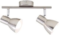 2-flammiger Deckenstrahler Cub, Silber, 2x25W (exkl.), 27,5 x 15 cm – Briloner