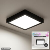 LED Deckenlampe Fire Black, Schwarz, 21 Watt, 4000K, 30 x...